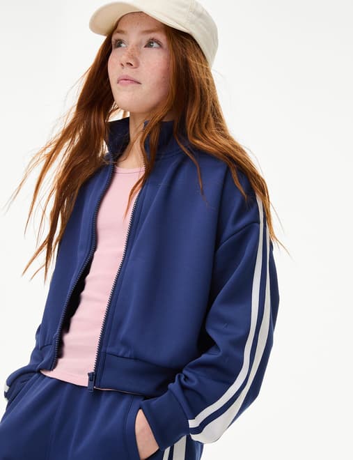 Striped Zip Up Track Jacket (6-16 Yrs)