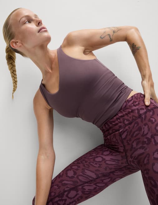 V-Neck Padded Fitted Yoga Crop Vest Top