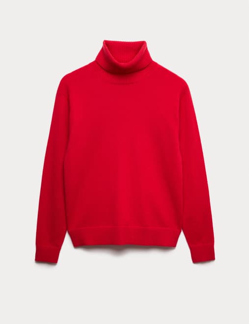 Pure Cashmere Roll Neck Jumper