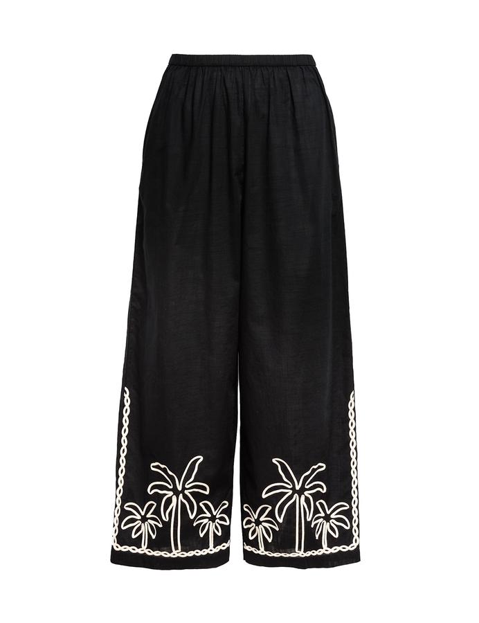 Pure Cotton Embroidered Beach Trousers