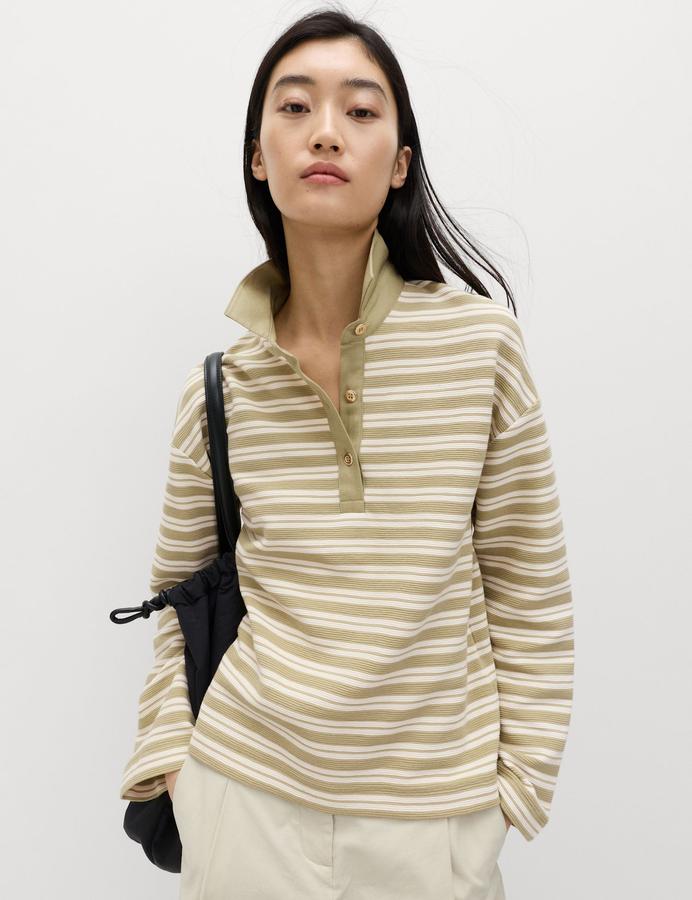 Cotton Rich Striped Collared Rugby Polo