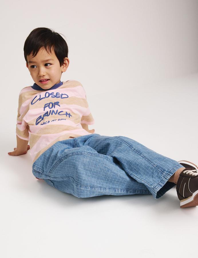 Pure Cotton Ripstop Barrel Jeans (2-8 Yrs)