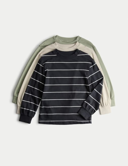 3pk Pure Cotton Tops (2-8 Yrs)