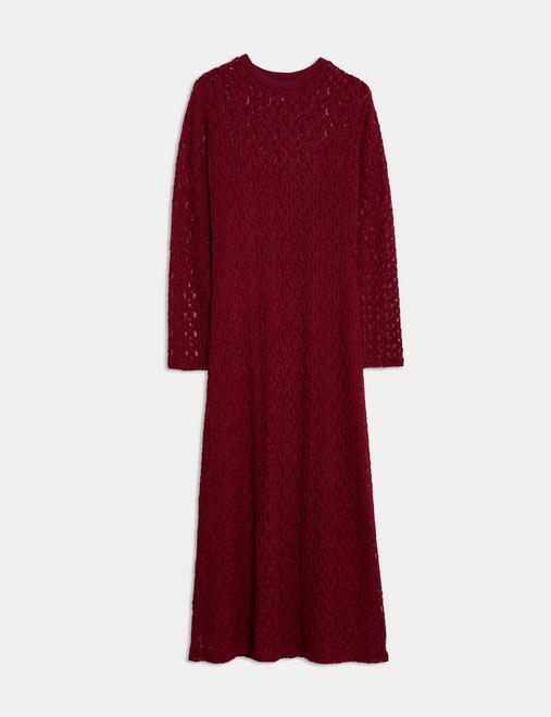Jersey Knitted Lace Midaxi Dress