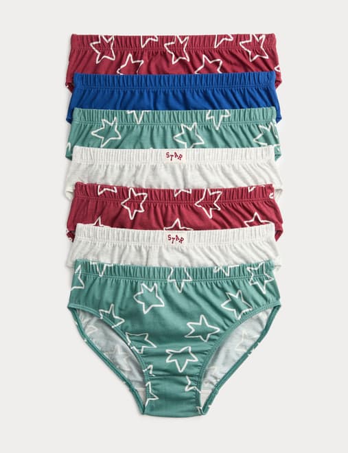7 Pack Pure Cotton Stars Briefs (2-8 Years)