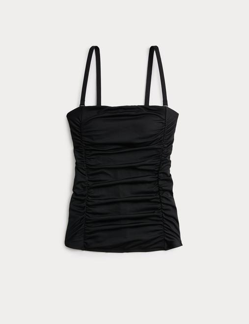 Square Neck Tummy Control Ruched Tankini