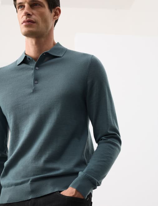 Pure Extra Fine Merino Wool Polo Shirt
