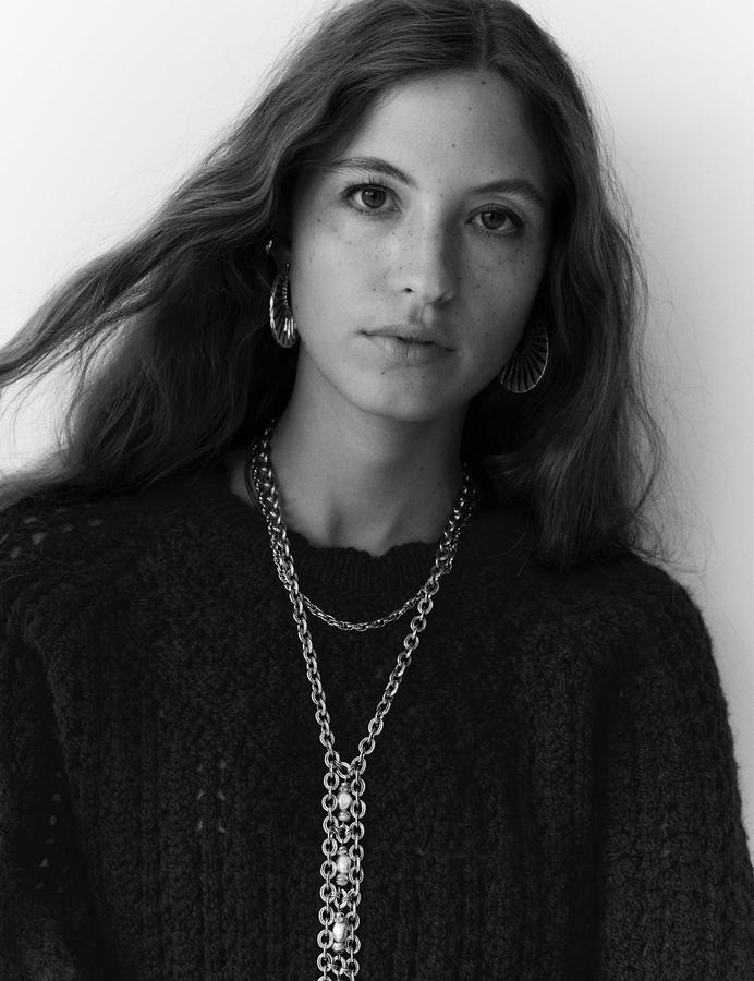 Chunky Pointelle Crew Neck Jumper with Wool