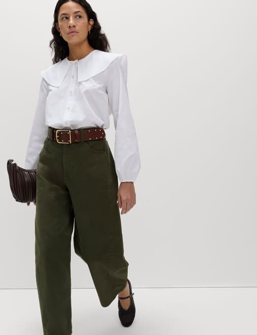 Pure Cotton Horseshoe Fit Trousers