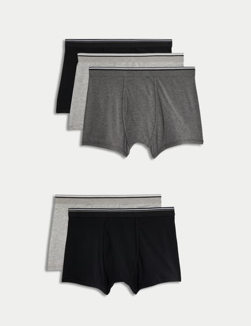 5 Pack Cotton Stretch Cool & Fresh™ Marl Trunks