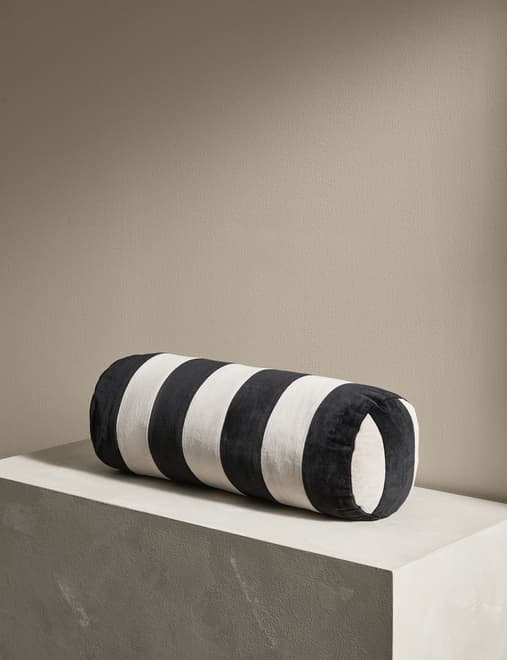 Stripe Round Bolster Cushion