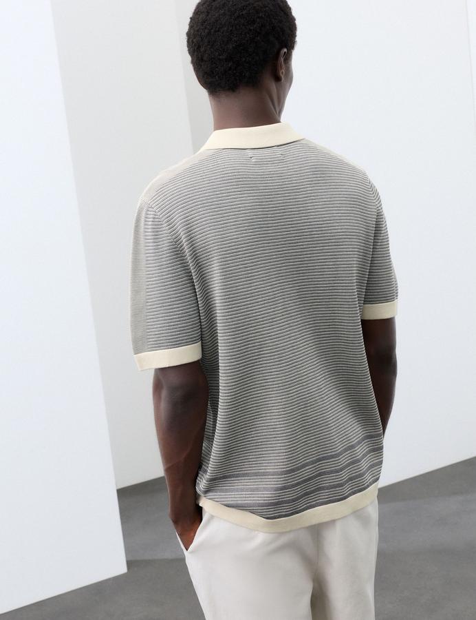 Pure Cotton Button Through Knitted Polo Shirt