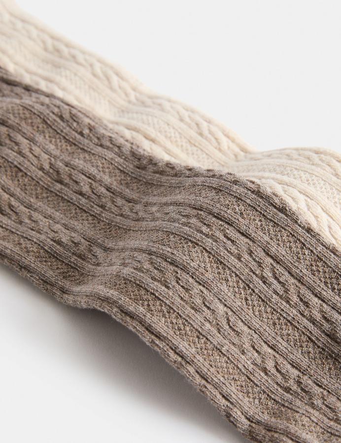 2 Pack Cotton Rich Cable Tights (2-14 Yrs)