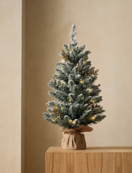 3ft Pre-Lit Snowy Glamour Christmas Tree