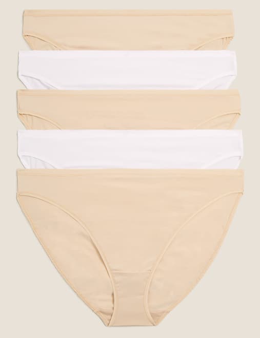 5pk Microfibre High Leg Knickers