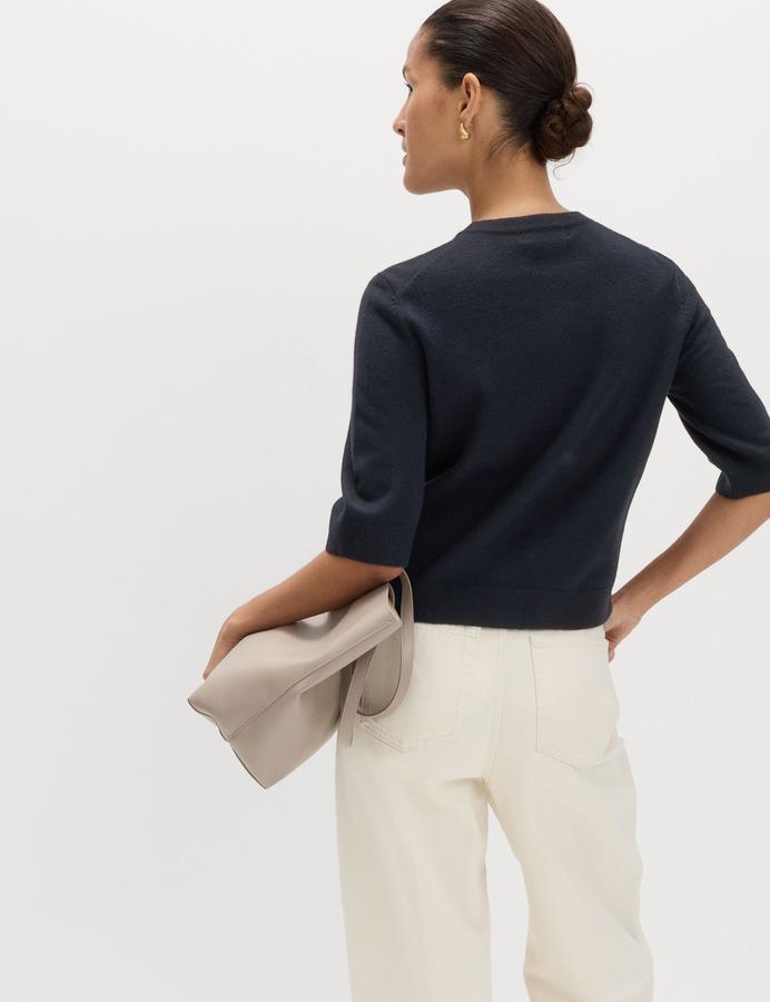 Air-Yarn Button Front Short Sleeve Cardigan