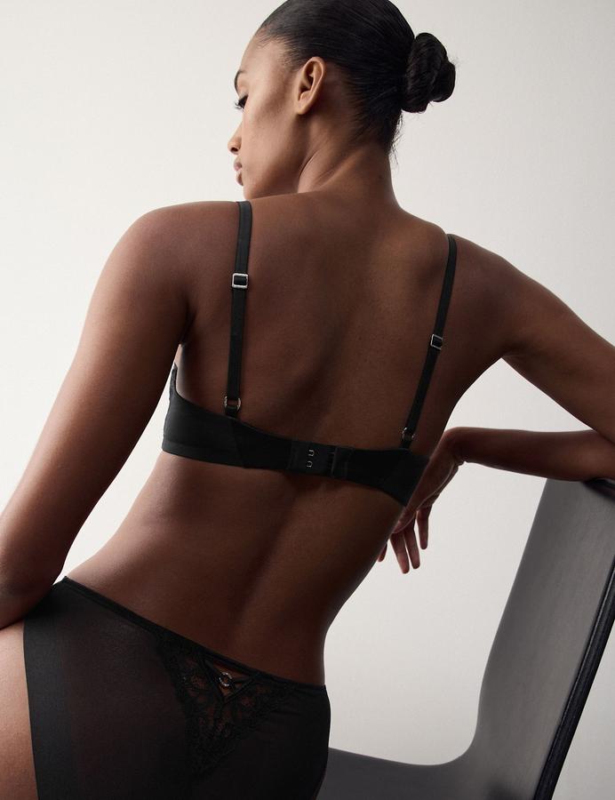 Lace with Silk Wired Balcony Bra A-E