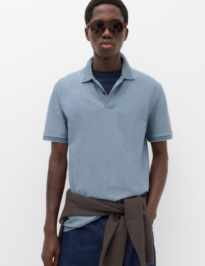 Cotton Rich Striped Short Sleeve Polo Shirt