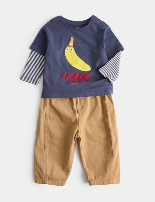2 Piece Pure Cotton Top & Bottom Outfit (0-5 Yrs)