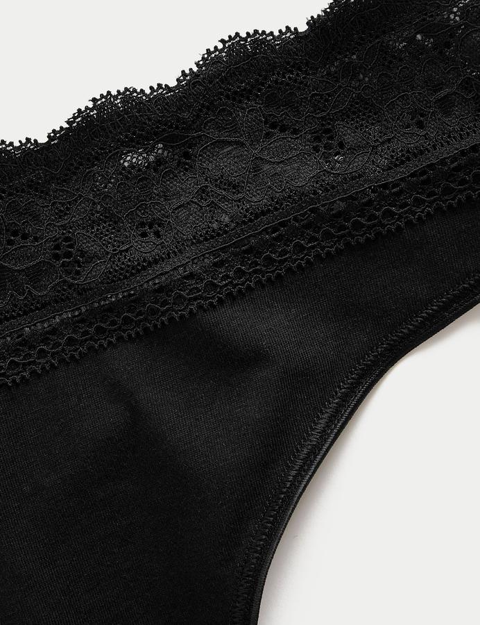 5pk Cotton Blend High Waisted Thongs
