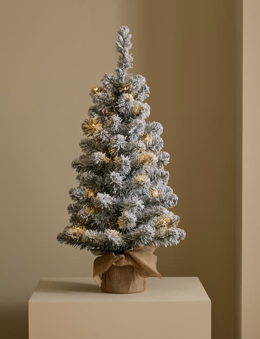 3ft Pre-LIt Snowy Christmas Tree