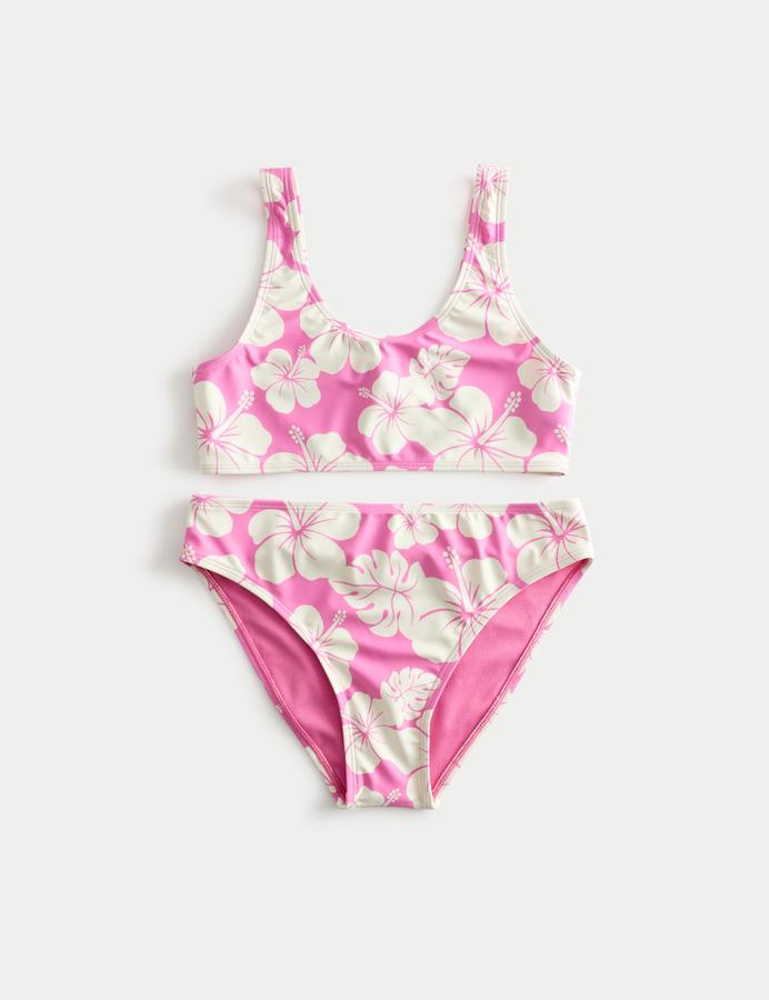 2 Piece Hibiscus Print Bikini (6-16 Yrs)