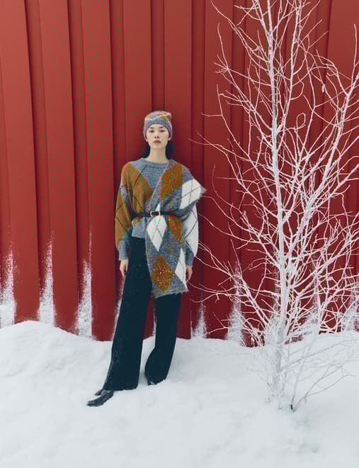 Argyle Relaxed Jumper with Wool