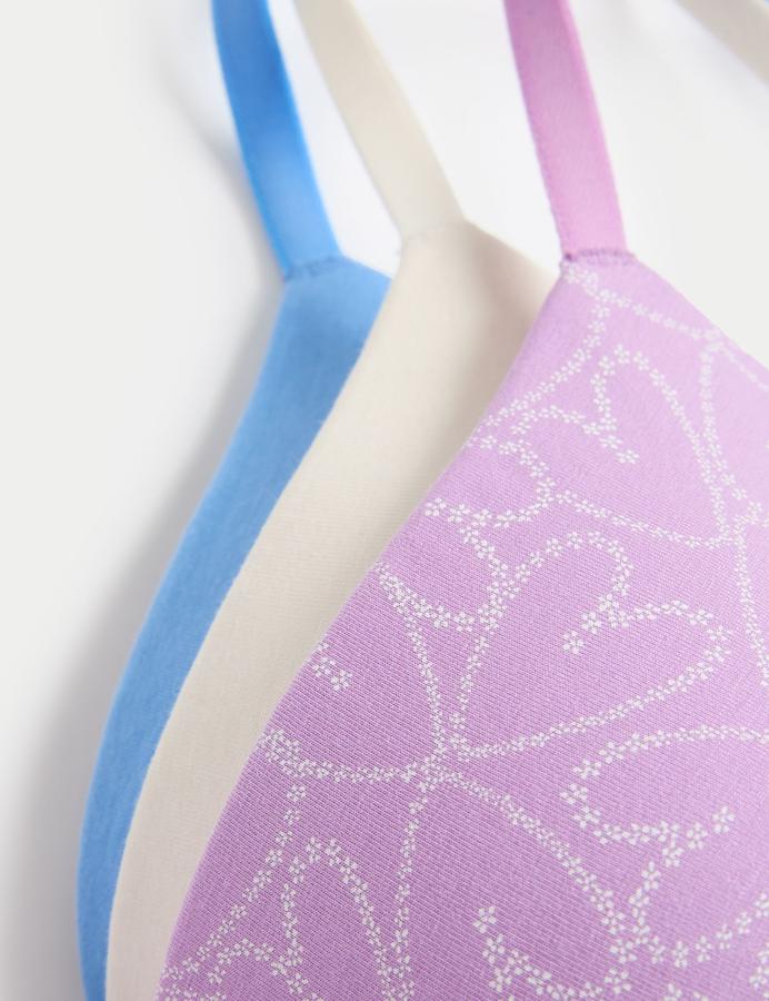 3pk Cotton Rich Non Wired T-Shirt Bras (A-E)