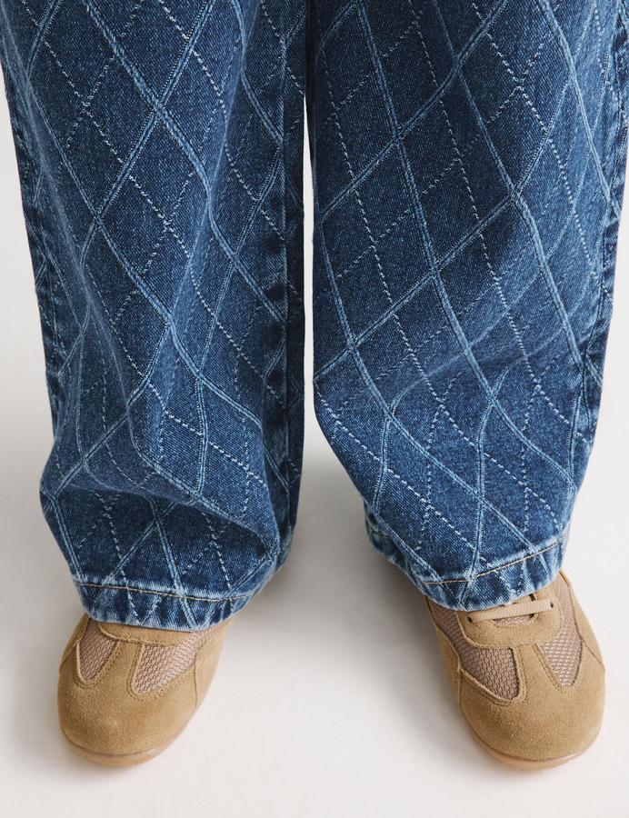 Denim Jacquard Wide Leg Jeans (6-16 Yrs)