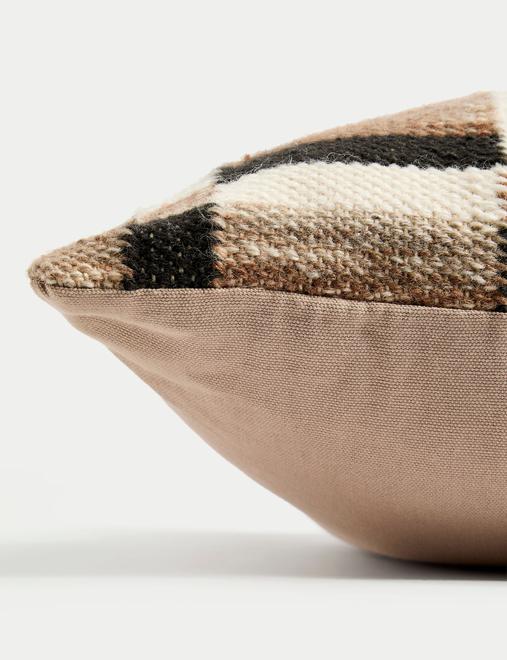 Wool Blend Geometric Cushion