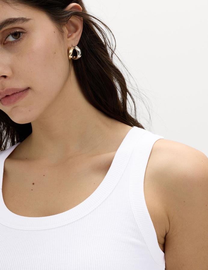 Cotton Rich Ribbed Slim Fit Vest Top
