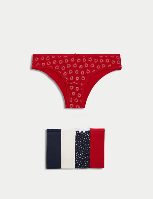 5pk Cotton Lycra™ Brazilian Knickers