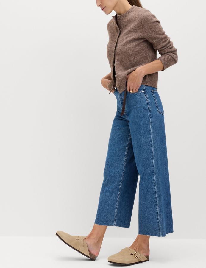 High Waisted Wide Leg Cropped Jeans