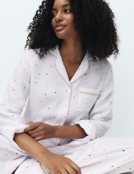 Cool Comfort™ Muslin Heart Print Pyjama Set