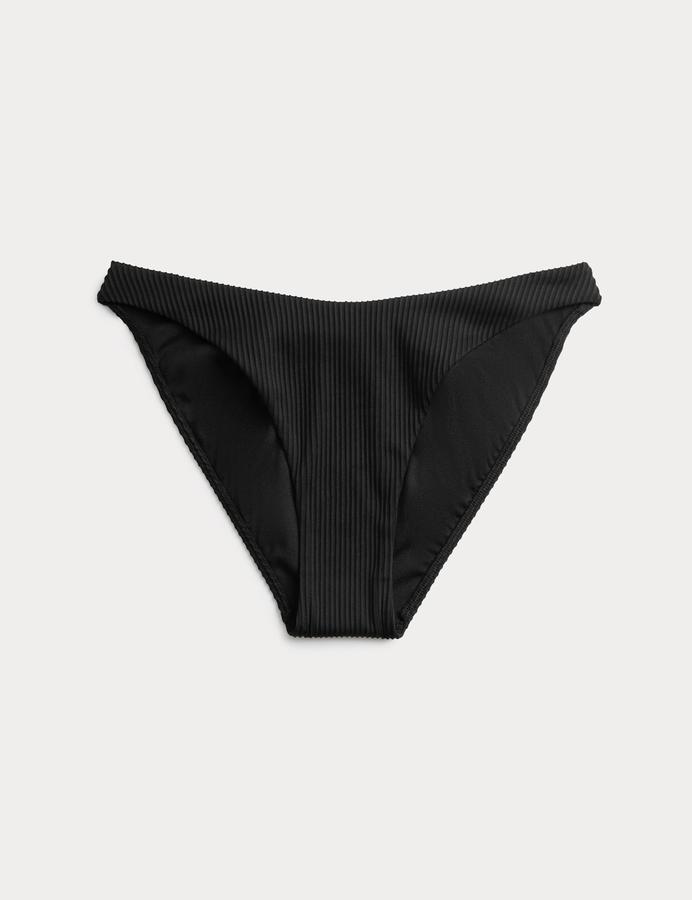 Ribbed High Leg Bikini Bottoms