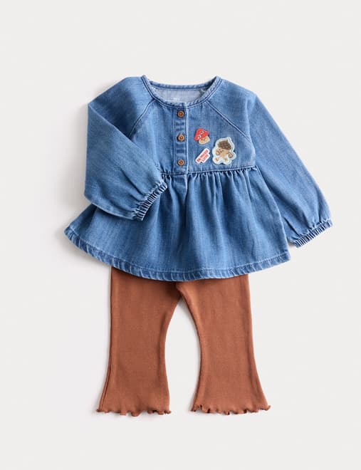 2pc Denim Top and Bottom Outfit (0-3 Yrs)