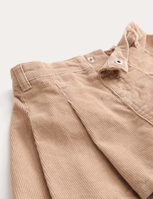 Cord Pleated Skirt With Tights (2-8 Yrs)
