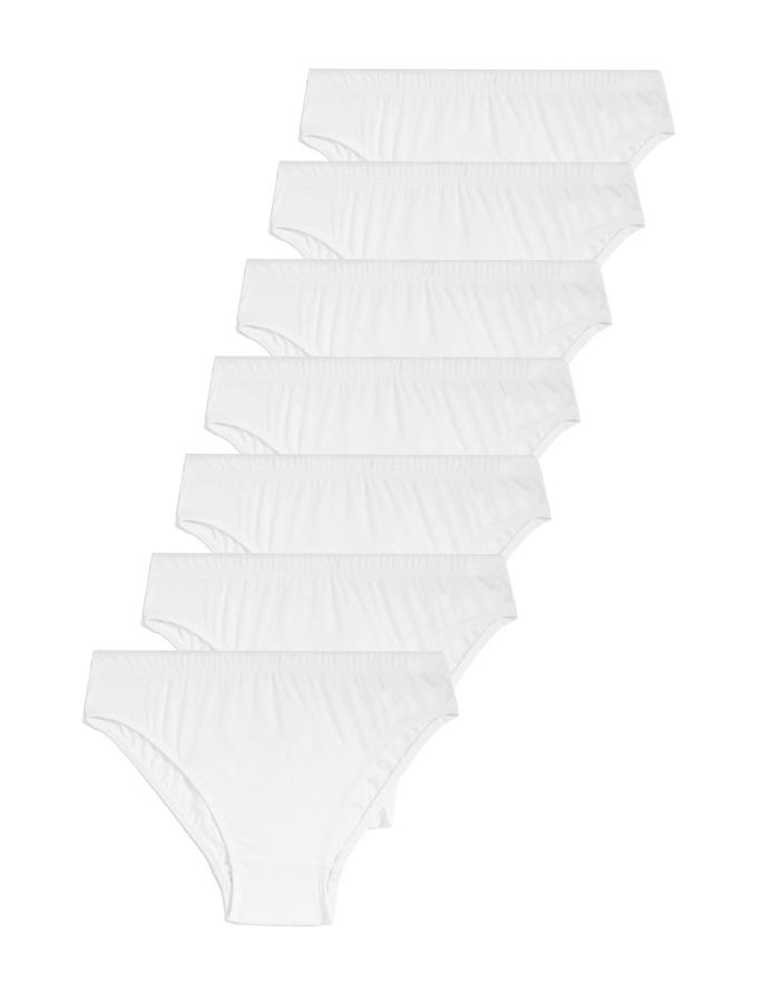 7P Plain Briefs White (2-14 Yrs)