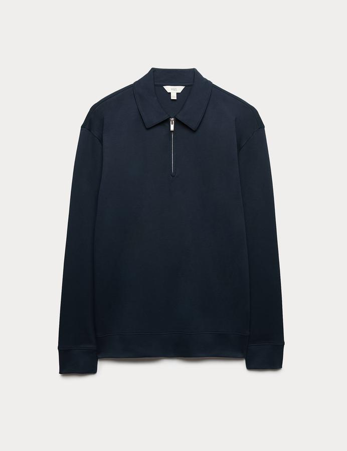 Cotton Rich Half Zip Sweatshirt