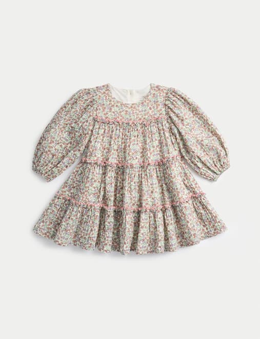 Cotton Ditsy Floral Tiered Dress (0-6 Yrs)