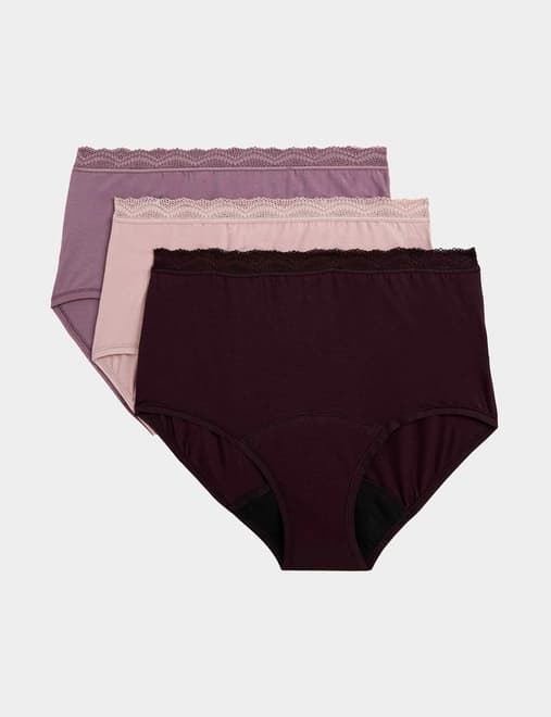 3pk Heavy Absorbency Period Full Briefs