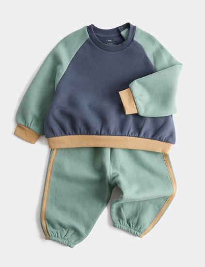 2 Piece Colour Block Sweat Outfit (0-5 Yrs)