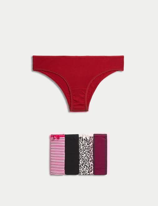 5pk Cotton Lycra™ Brazilian Knickers