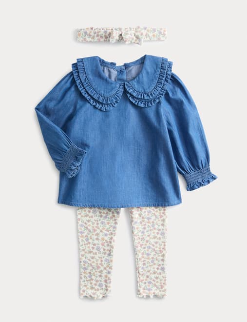 2pc Cotton Rich Denim Top & Bottom Outfit (0-6 Yrs)