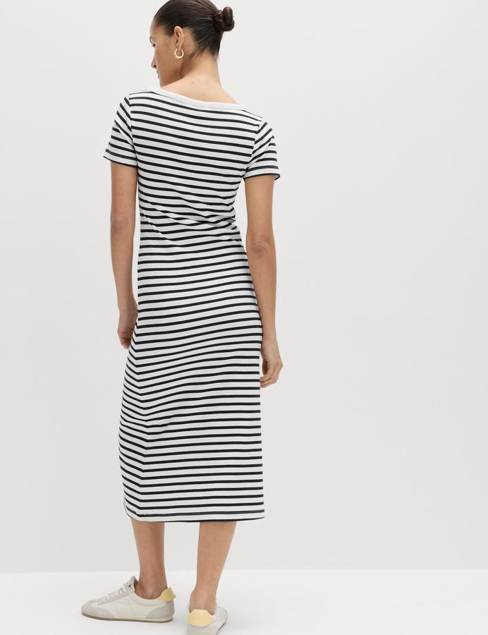 Cotton Rich Striped Midi Column Dress