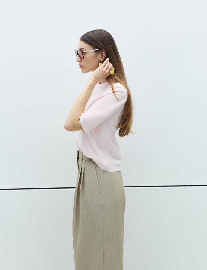 Cotton Rich Padded Shoulder T-Shirt