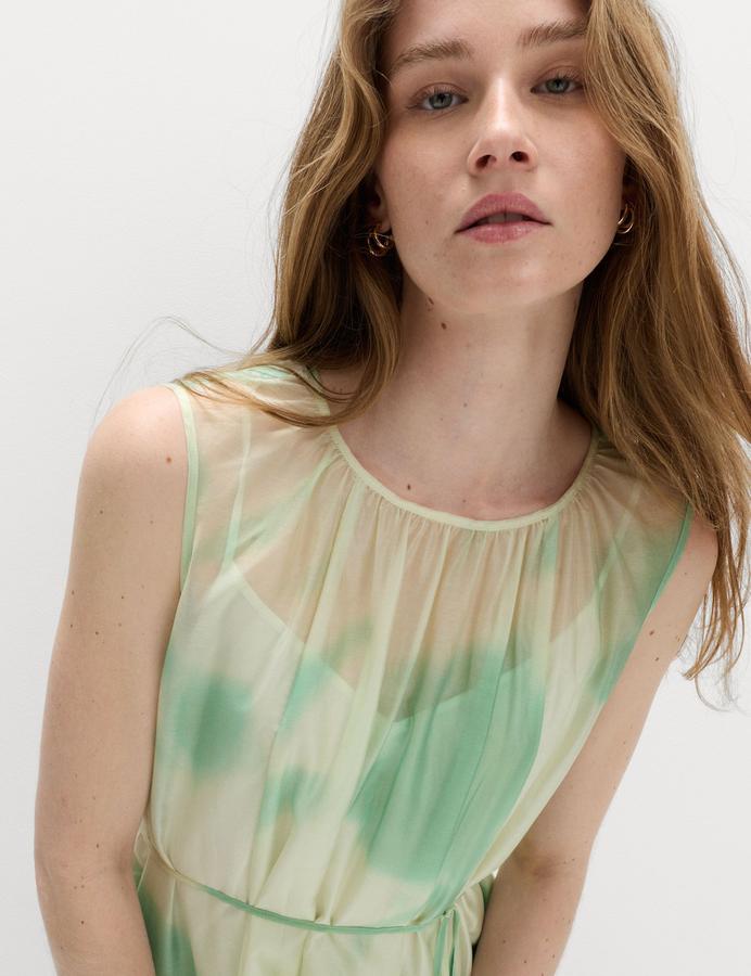 Floral Tie Detail Midi Tiered Dress