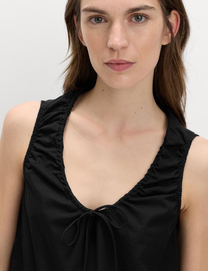 Pure Cotton Tie Detail Midi Tiered Dress