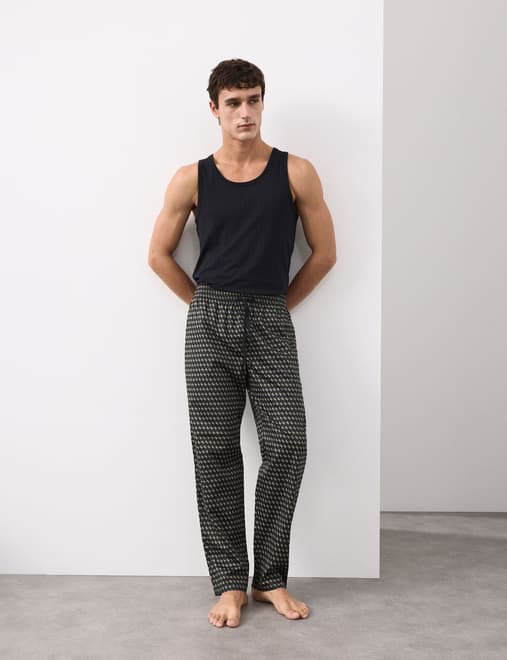 Cotton Rich Geometric Print Pyjama Bottoms