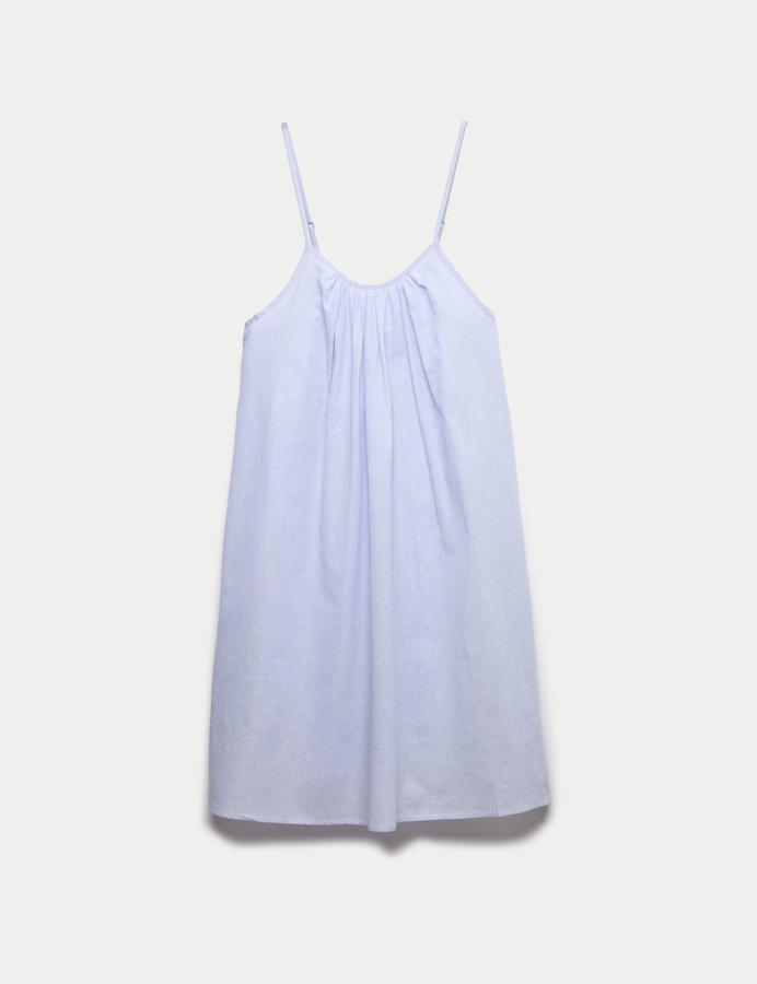 Pure Cotton Striped Short Chemise